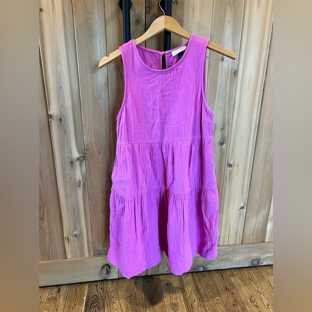 Universal Thread Bright Pink Sleeveless Tiered Mini Dress